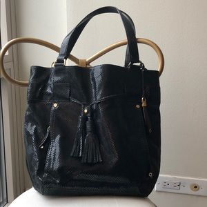 COLE HAAN authentic black Leather Tote w/ Tassels